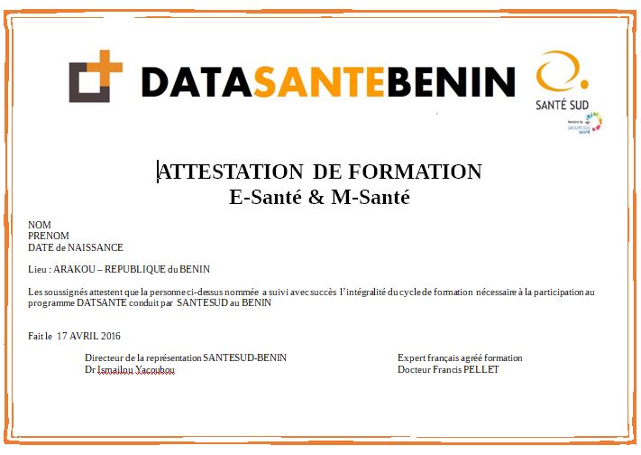datasante benin diplome